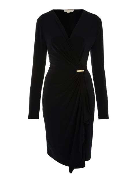 michael kors long navy summer dress|Michael Kors long sleeve dresses.